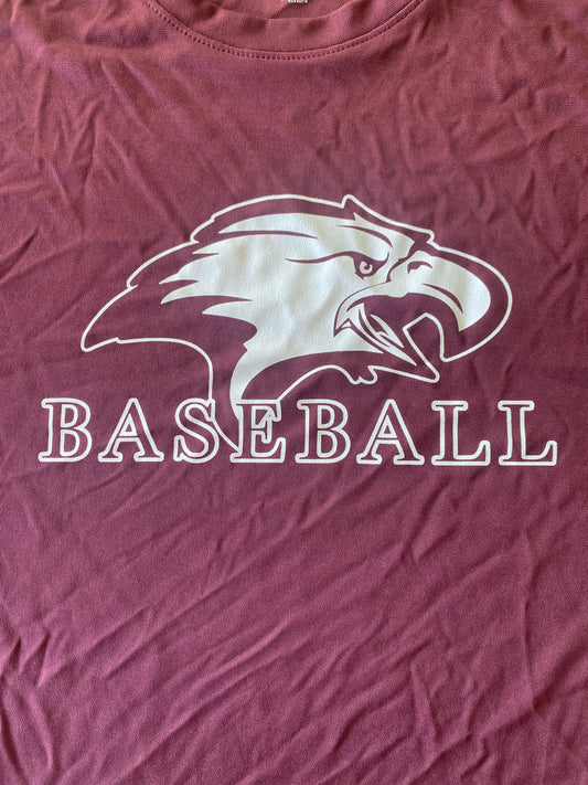 UFTL Baseball Short Sleeve Eagle Logo Shirt Maroon