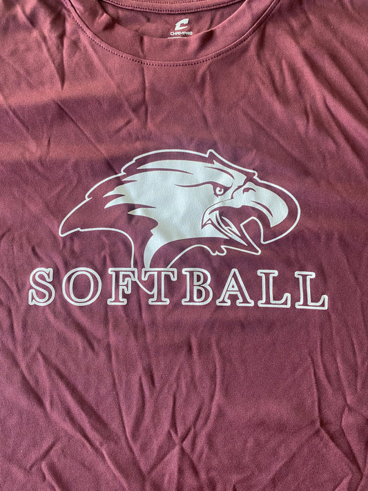 UFTL Softball Short Sleeve Eagle Logo Shirt Maroon
